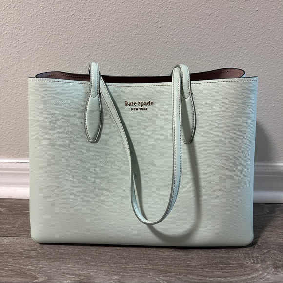 Never Used Kate Spade All Day Tote in mint green color with removable wristlet - Picture 2 of 7